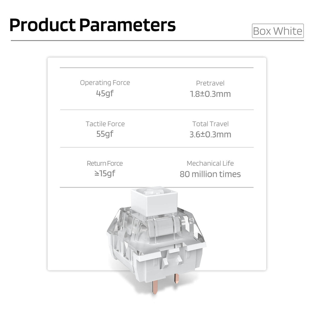 RK x LTC Kailh Switches White for Mechanical Gaming Keyboard DIY (30 Pcs, White)(Ships to US Customers Only)