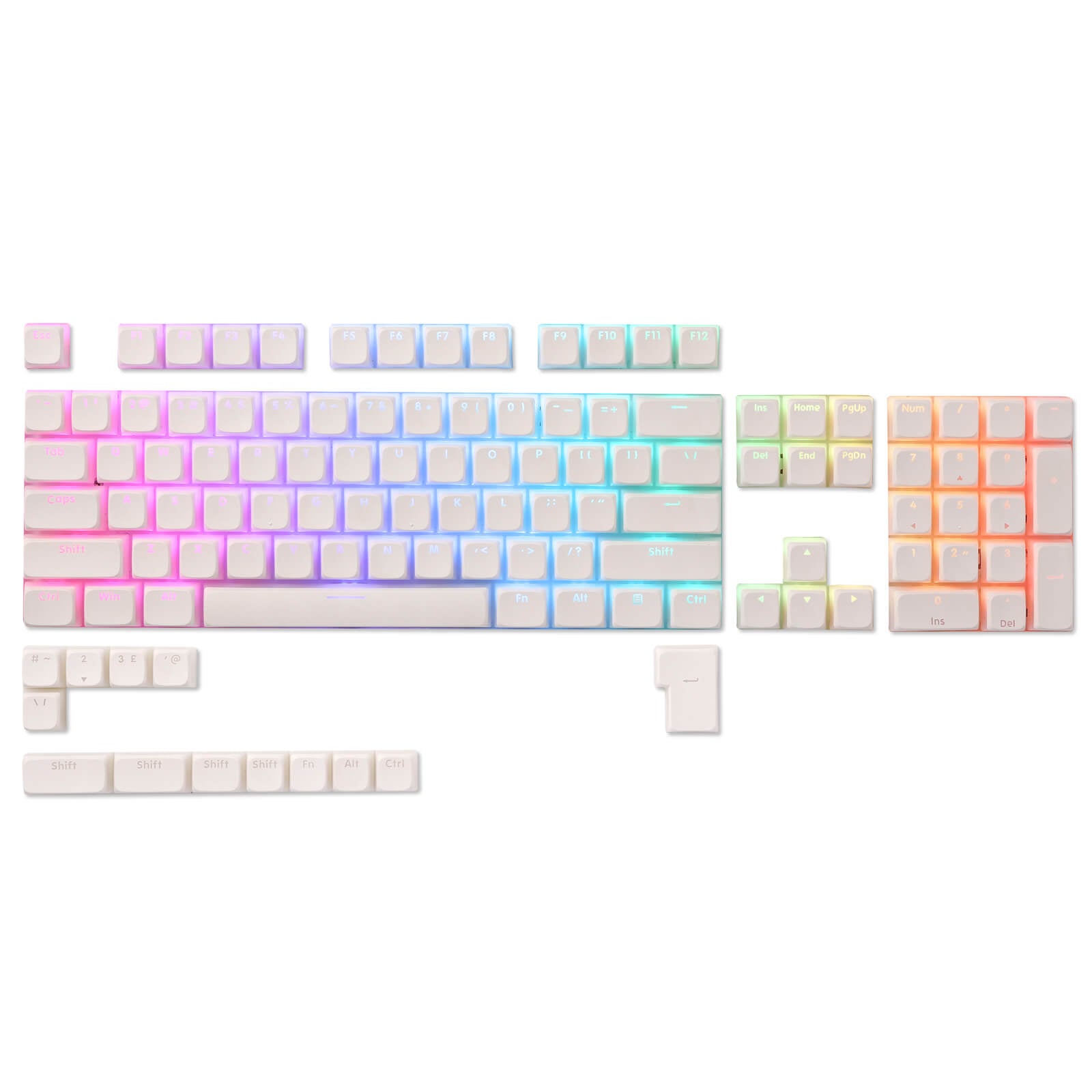 RK x LTC PBT Double Shot 117-Key Pudding Keycaps Set , Translucent XDA Profile for ISO & ANSI Layout 61/68/84/87/98/104 Keys Mechanical Keyboard (Ships to US Customers Only)