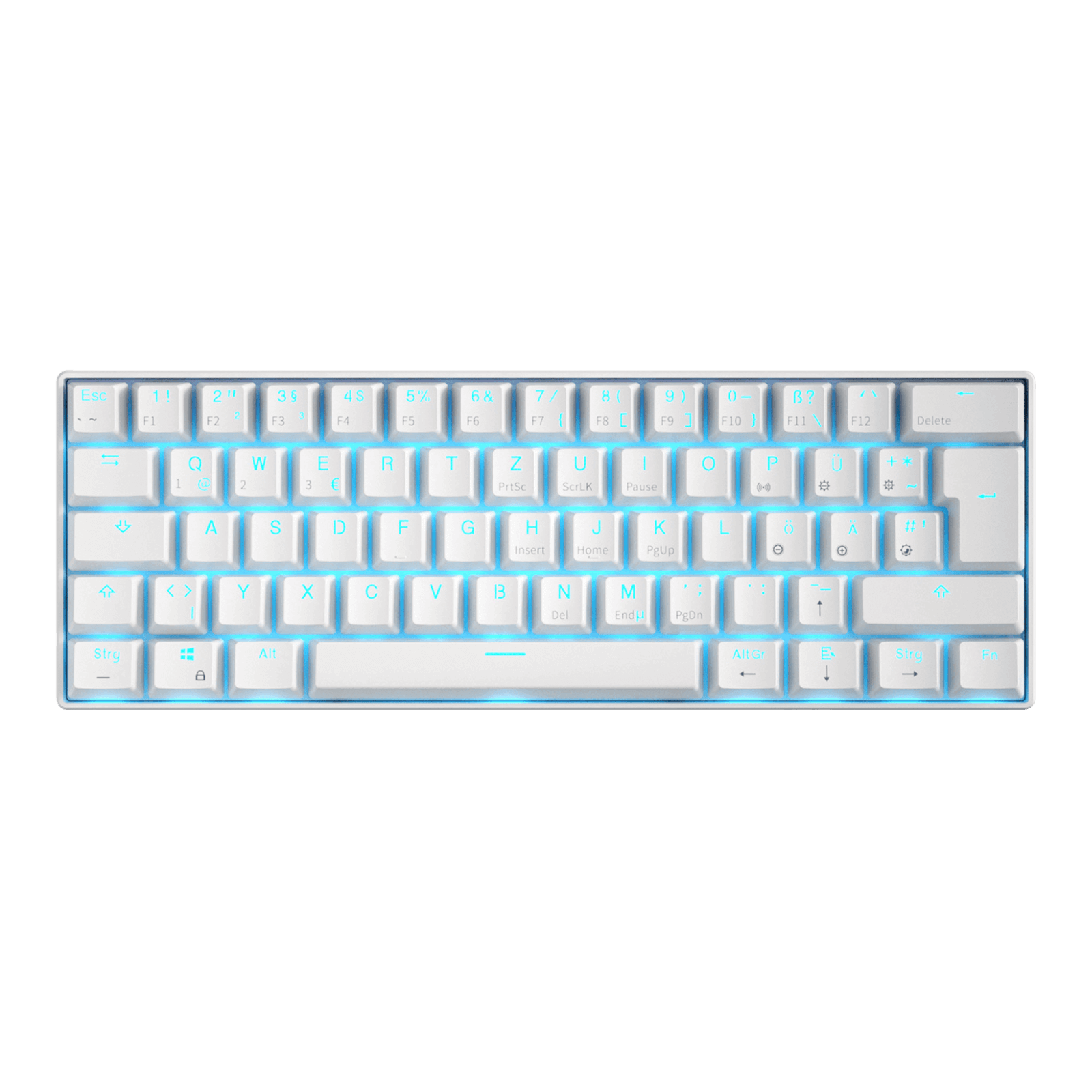 RK61-DE 60% QWERTZ Mechanische Tastatur (Einfarbig hintergrundbeleuchtet)